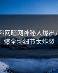 昨晚爆料网暗网神秘人爆出八卦，引爆全场细节太炸裂
