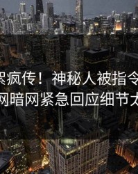 今晨花絮疯传！神秘人被指令人震惊，爆料网暗网紧急回应细节太炸裂