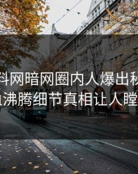 今日爆料网暗网圈内人爆出秘闻，热血沸腾细节真相让人瞠目