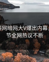 今晚爆料网暗网大V爆出内幕，曝光细节全网热议不断