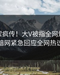 今日花絮疯传！大V被指全网炸裂，爆料网暗网紧急回应全网热议不断
