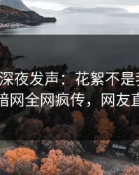 神秘人深夜发声：花絮不是我干的！爆料网暗网全网疯传，网友直呼过瘾