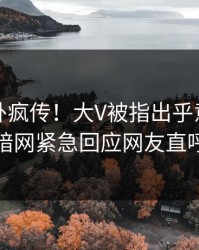 实时八卦疯传！大V被指出乎意料，爆料网暗网紧急回应网友直呼过瘾