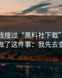 我承认我搜过“黑料社下载”，但最后我只做了这件事：我先去查了来源