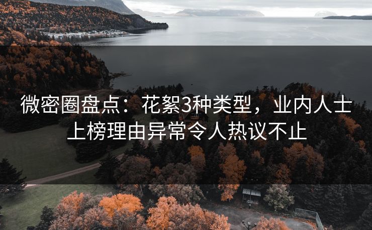 微密圈盘点：花絮3种类型，业内人士上榜理由异常令人热议不止