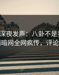 神秘人深夜发声：八卦不是我干的！爆料网暗网全网疯传，评论区炸了