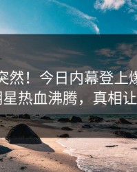 查看太突然！今日内幕登上爆料网暗网，明星热血沸腾，真相让人瞠目